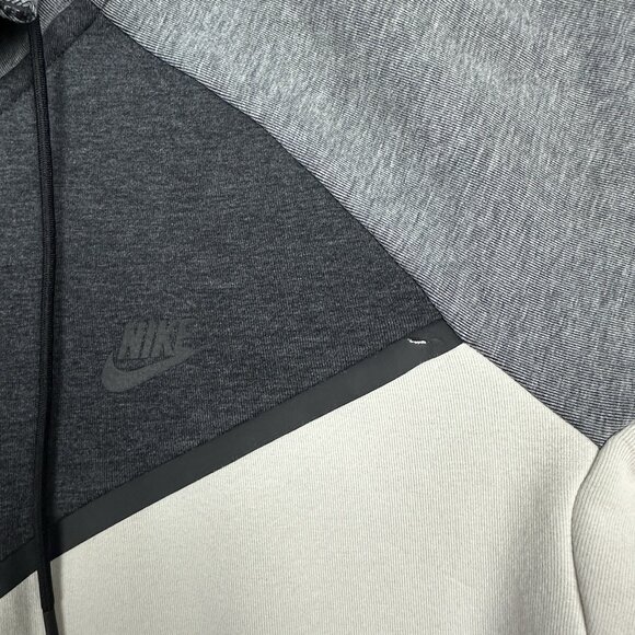Nike Tech Fleece Full-Zip 2 Tone Grey Ivory Hoodie Jacket Men’s Size XL 885904 - Picture 10 of 11